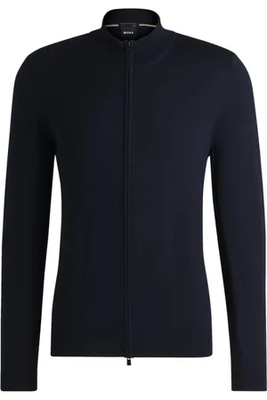 HUGO BOSS Turtlenecks, male, , M, Wool Cardigan with Double Zip