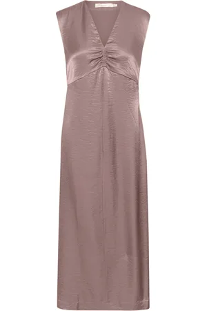 INWEAR Midi Dresses, female, , XS, Elegant Dress with V-Neck and Ruched Front