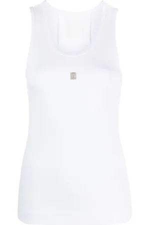 Givenchy Sleeveless Tops, female, , S, Ribbed Tank Top with 4G Metal Piece