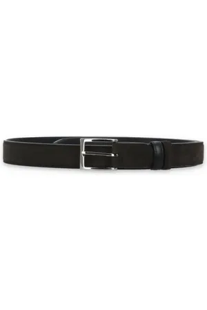 Hogan Belts, male, , ONE SIZE, Suede Leather Belt with Metal Buckle