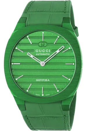 Gucci Watches, female, , ONE SIZE, 40 mm aluminum multi layered case, brass dial with Interlocking G, alligator bracelet