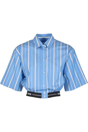 Msgm Shirts, female, , XS, Striped Crop Shirt