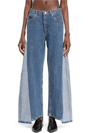 E.L.V. Denim Flared Denim Jeans with Asymmetric Hems