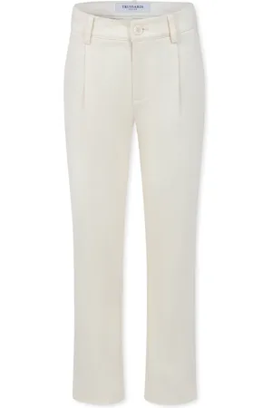Trussardi Trousers, unisex, , 2 Y, Elegant Ivory Cotton Blend Trousers