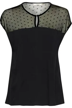 Cream Blouses, female, , L, Mesh Design Blouse in Pitch