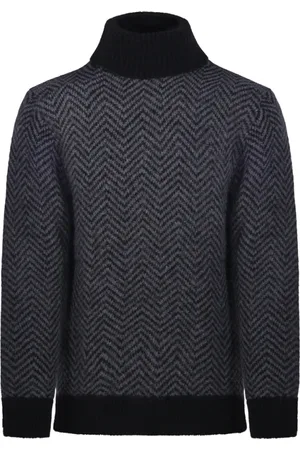 OFFICINE GENERALE Turtlenecks, male, , XL, Black Herring Jumper