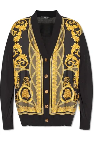 VERSACE Cardigans, female, , 2XS, Cardigan with La Coupe des Dieux pattern