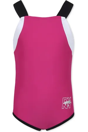 DKNY Swimsuits, unisex, , 12 Y, Fuchsia One-Piece Swimsuit with Heart