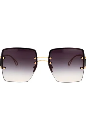 Bvlgari Sunglasses, unisex, , 57 MM, Unique Squared Sunglasses with Rose Gold Frame