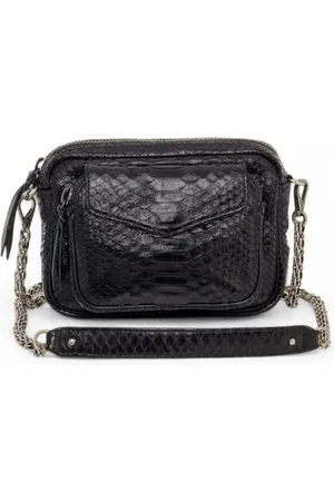 CLARIS VIROT Cross Body Bags, female, , ONE SIZE, Python Shoulder Bag with Silver Chain