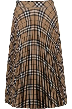 Burberry Midi Skirts, female, , 2XS, Vintage Check Wool Skirt