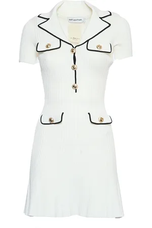 Self-Portrait Rib Knit Mini Dress