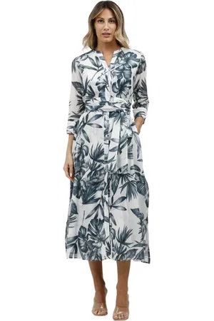 ROSSO35 Long patterned shirt dress