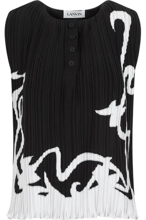 Lanvin Sleeveless Tops, female, , S, Sleeveless Pleated Top