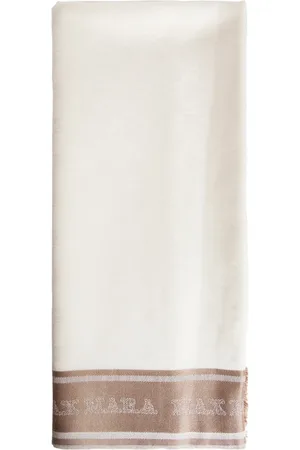 Max Mara Hazelnut Brown Silk Blend Jacquard Scarf