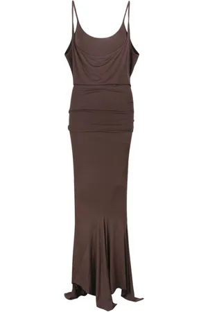 The Attico Layered Midi Dress in Cedar