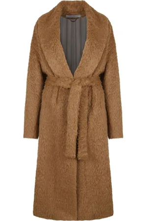 Golden Goose Belted Coats, female, , XS, Tobacco Shawl Collar Coat