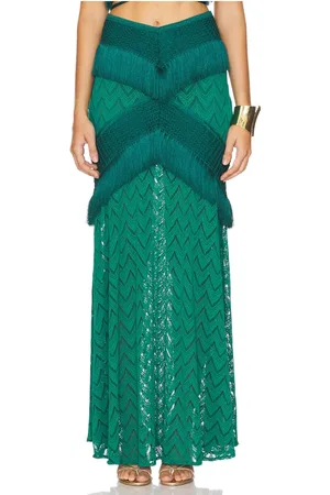 PATBO Maxi Skirts, female, , S, Fringe Trim Maxi Skirt