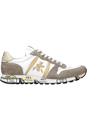 Premiata Beige Suede Trainers with White Detail