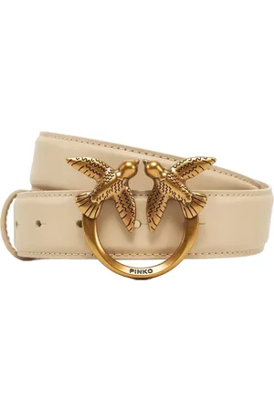 Pinko Elegant Leather Belt Love Berry
