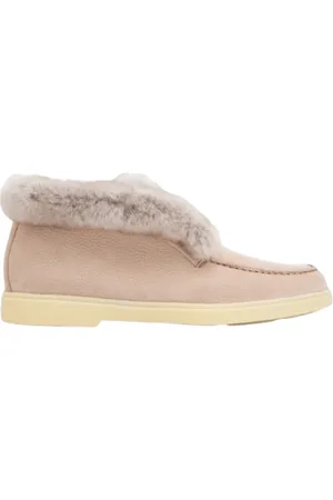 santoni Fur-Lined Suede Desert Boots