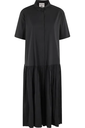 SEMICOUTURE Poplin Midi Dress with Classic Collar