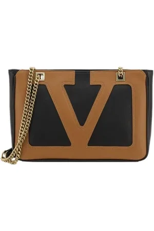 VALENTINO GARAVANI Shoulder Bags, male, , ONE SIZE, Stud Shoulder Bag TanBlack