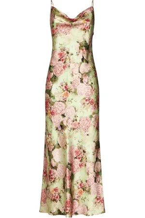 Max Mara Green Floral Crystal Embellished Dress
