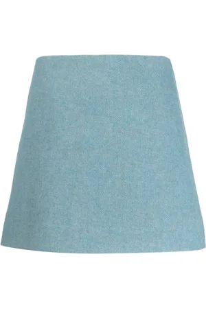 Ganni Short Skirts, female, , M, Wool Suiting Mini Skirt Heather