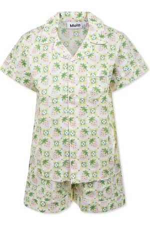 Molo Pyjamas, male, , 3 Y, Strawberry Print Ivory Cotton Pyjamas Set