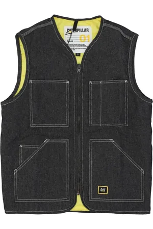 Caterpillar Vests, male, , L, Denim Sleeveless Vest Jacket