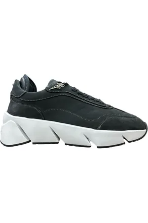 Paciotti Navy Nubuck Trainers with Logo Detail