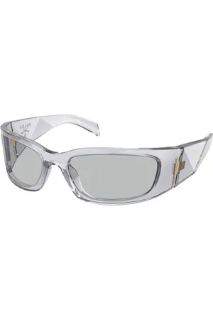 Prada Modern Curved Sunglasses with Triangle Motif