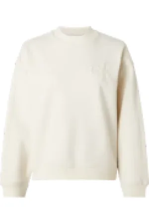 Calvin Klein Round-neck Knitwear, female, , L, Chenille Crewneck Sweatshirt Eggshell