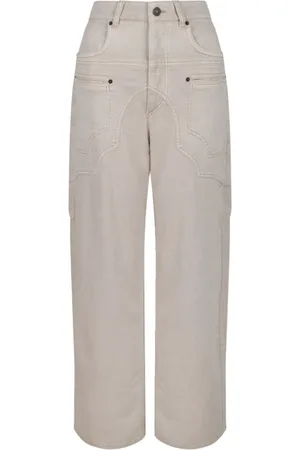 Isabel Marant Straight Jeans, female, , S, Ecru Beryl Wide-Leg Denim Jeans