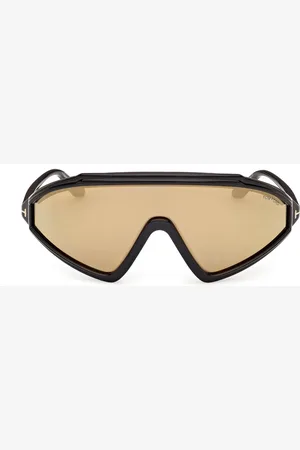 Tom Ford Sunglasses, unisex, , ONE SIZE, Brown Mirrored Mask Style Sunglasses