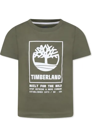 Timberland Cotton T-Shirt with Logo Print