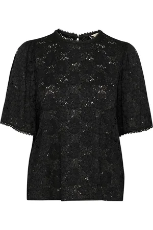 Cream Blouses, female, , L, Lace T-Shirt Top Pitch