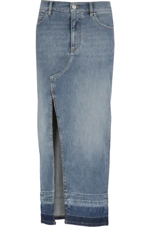 Pinko Denim Skirts, female, , M, Cotton Skirt with Front Vent