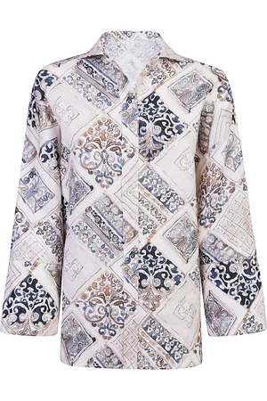 ELEVENTY Shirts, female, , S, Linen Kimono Shirt with Print