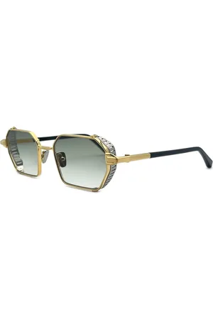 John Dalia Sunglasses, male, , ONE SIZE, Hexagonal Yellow Gold Sunglasses
