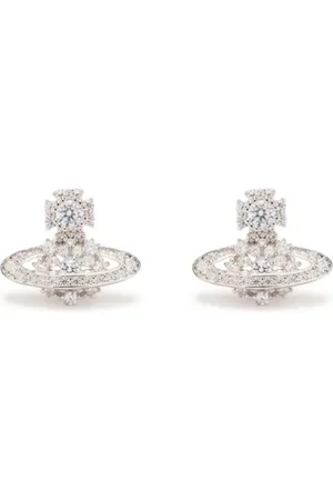 Vivienne Westwood Platinum White Narcissa Earrings
