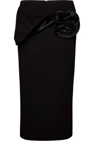 MAGDA BUTRYM Elegant Midi Skirt with Draped Detail