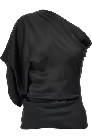 Rick Owens Blouses, female, , S, Draped Top with Asymmetric Neck