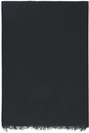 Rick Owens Scarves, female, , ONE SIZE, Linen Silk Blend Foulard with Micro Fringes
