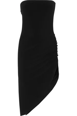 Norma Kamali Elegant Strapless Side Drape Dress