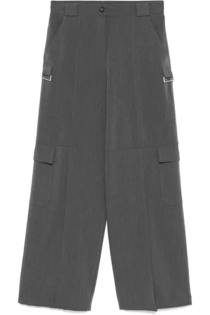 Pinko Wide Leg Cargo Trousers Grey