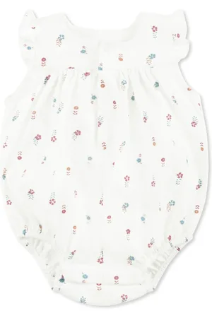 Petit Bateau Body, female, , 3 M, Floral Print Romper with Ruffles