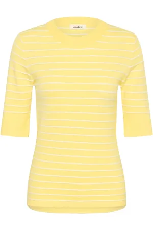 Soaked in Luxury Round-neck Knitwear, female, , L, Striped Pullover French Vanilla White Stripe