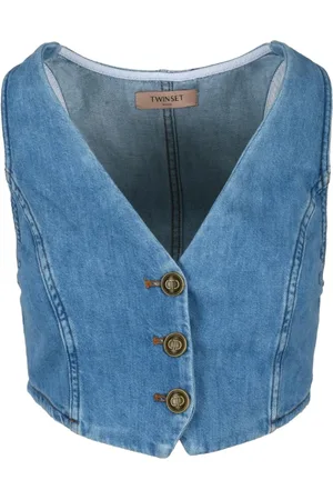 Twin-Set Vests, female, , XS, Denim Vest 100% Cotton